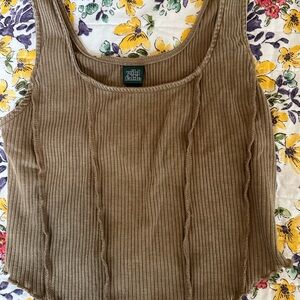 Wild Fable Tan Ribbed Crop